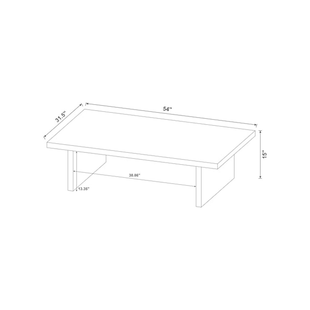 Max Rectangular Engineered Laminate Coffee Table Black. Picture 3