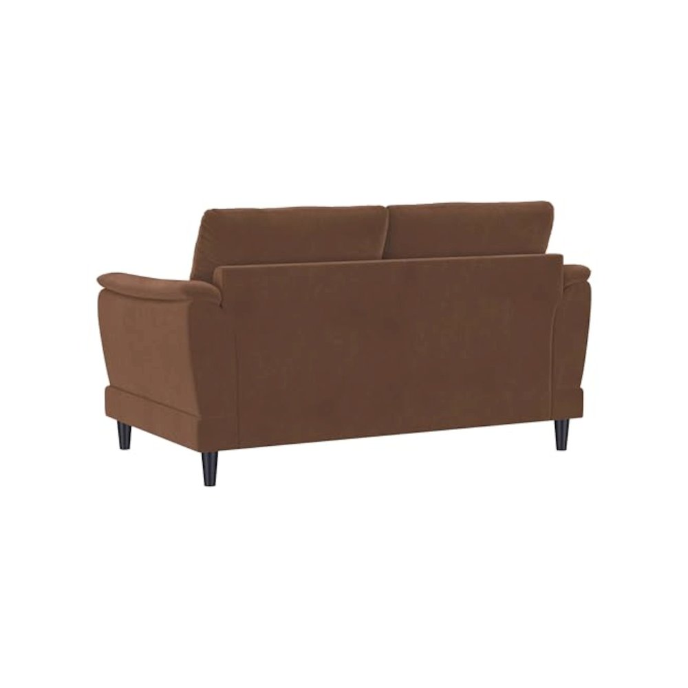 Selma Velvet Upholstered Crescent Arm Loveseat Rust. Picture 7
