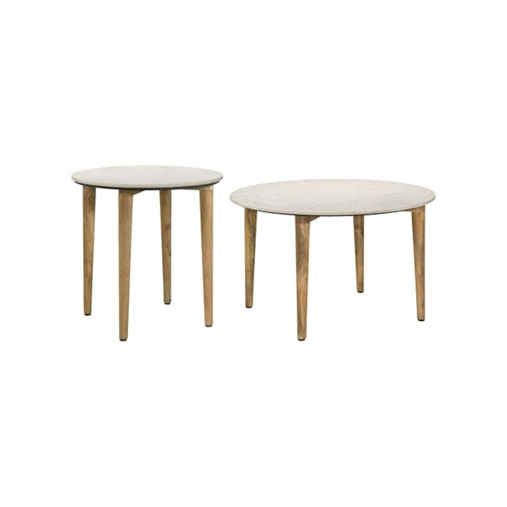 Aldis 2-piece Coffee and End Table Set White. Picture 1