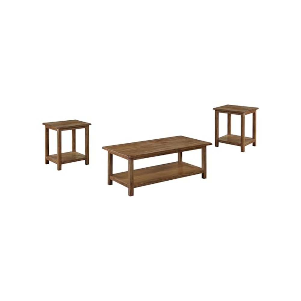 Payne 3-piece Coffee and End Table Set Distressed Brown. Picture 1