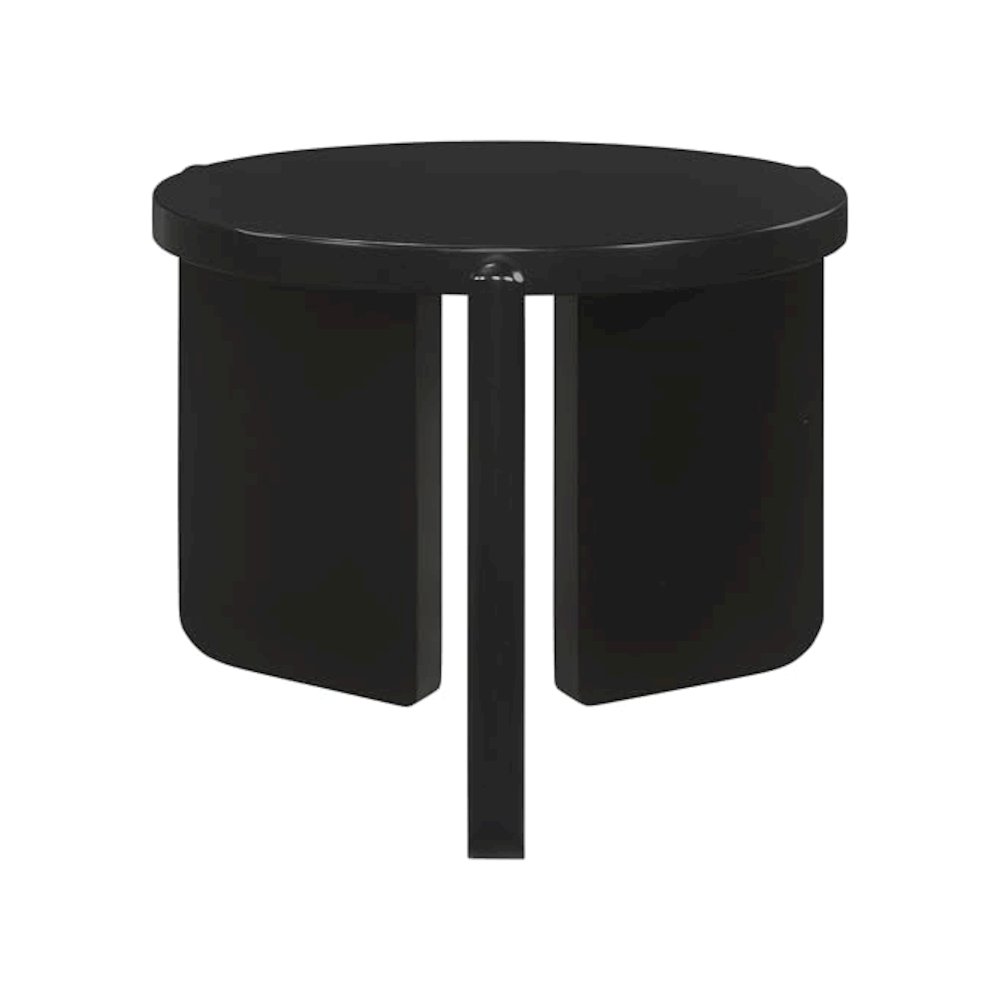 Cordova 2-piece Solid Wood Coffee and End Table Set Black. Picture 4