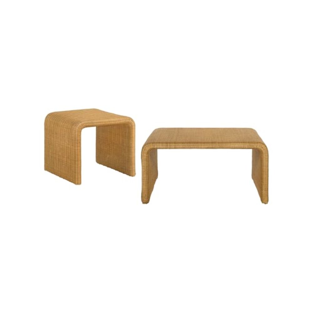 Juanita 2-piece Rattan Coffee and End Table Set Natural. Picture 1