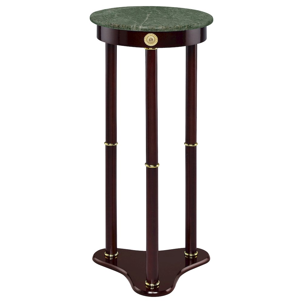 Edie Round Marble Top Accent Side Table Merlot. Picture 1