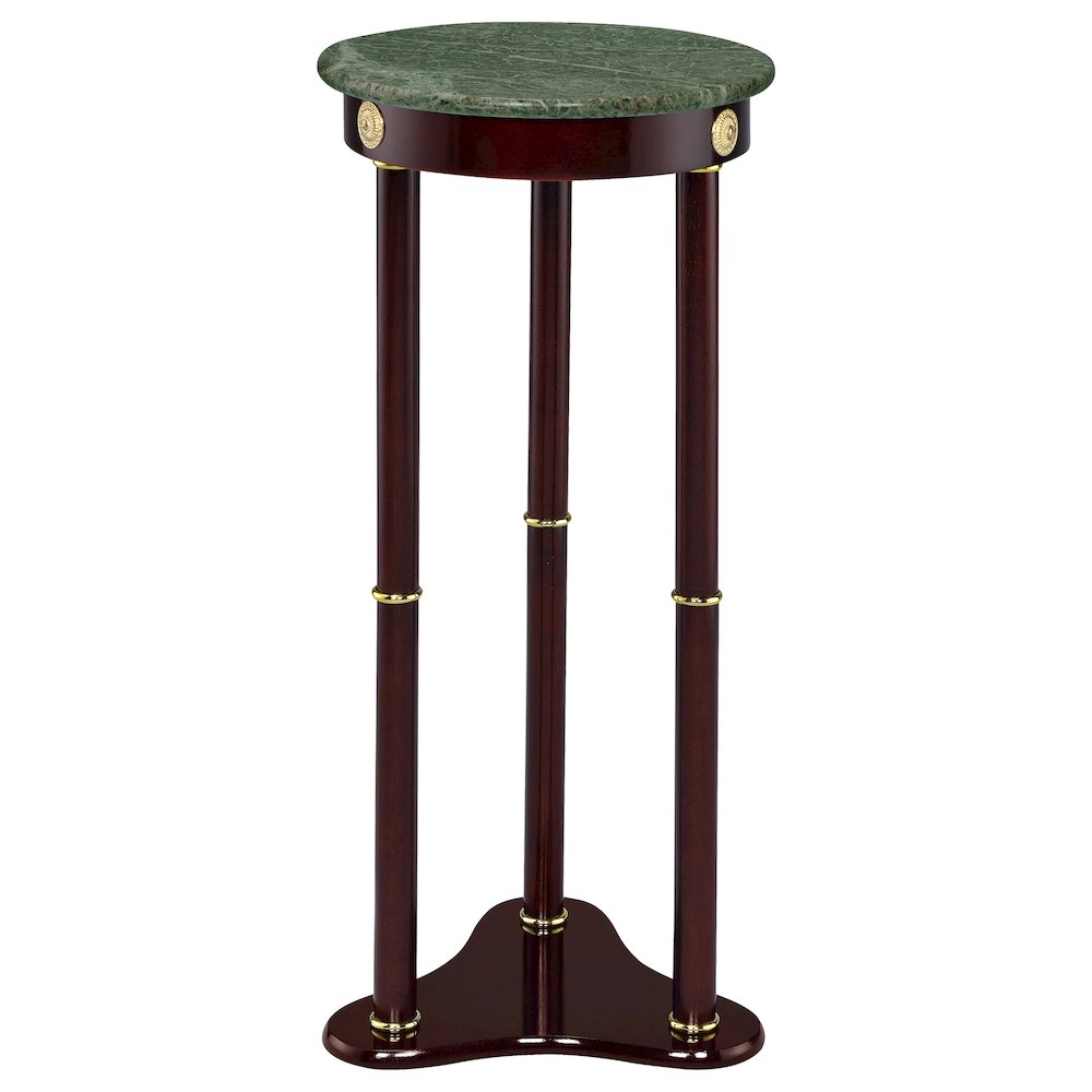 Edie Round Marble Top Accent Side Table Merlot. Picture 3