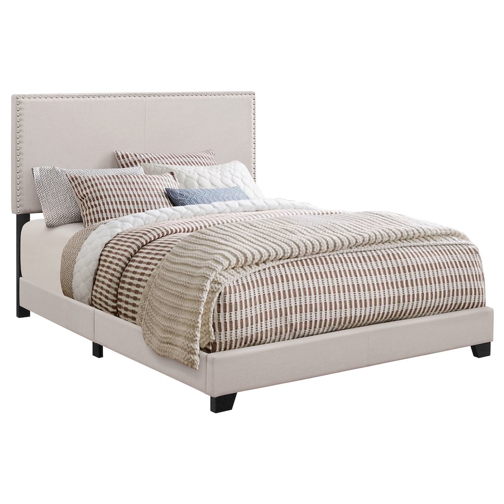 Boyd Upholstered Queen Panel Bed Ivory. Picture 3