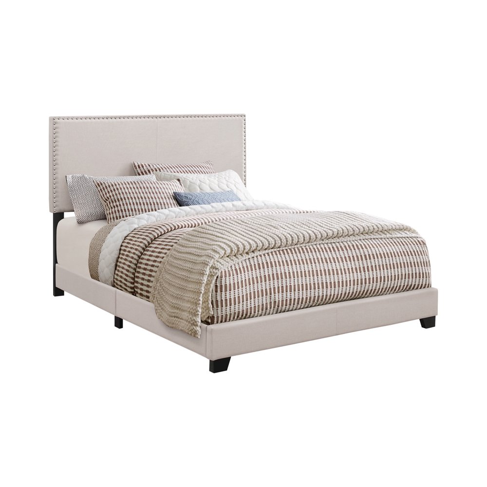Boyd Upholstered Twin Panel Bed Ivory. Picture 1