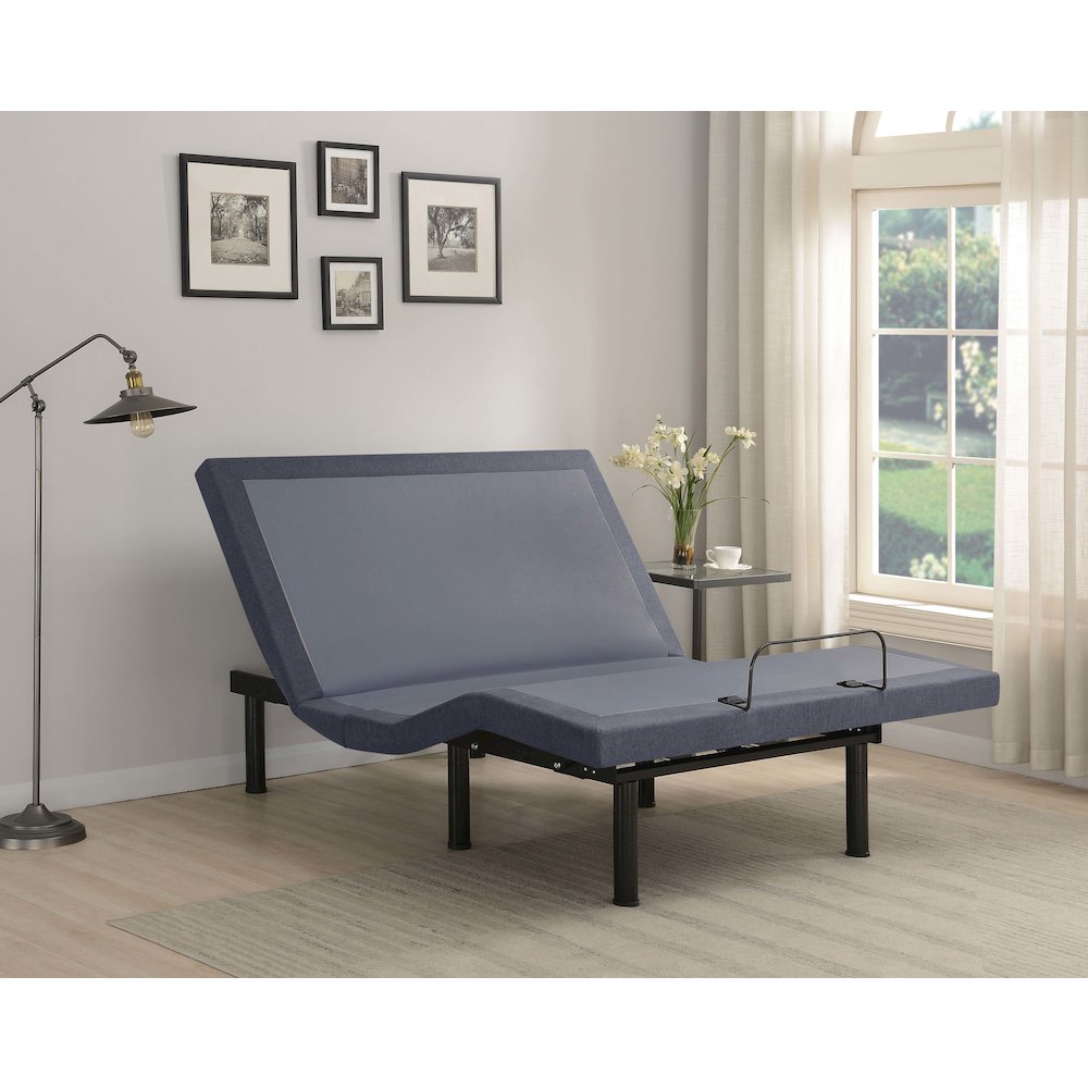 Negan Twin Extra Long Adjustable Bed Base Grey and Black. Picture 12