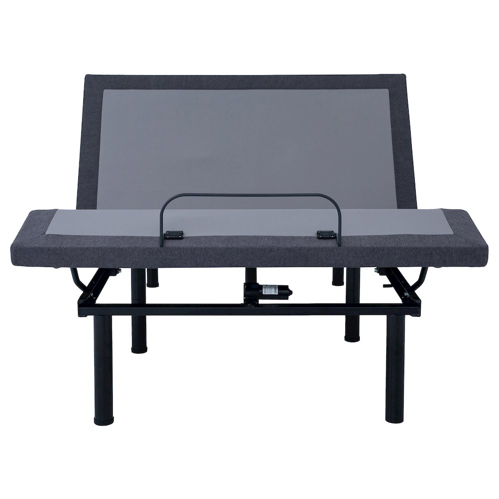 Negan Twin Extra Long Adjustable Bed Base Grey and Black. Picture 5