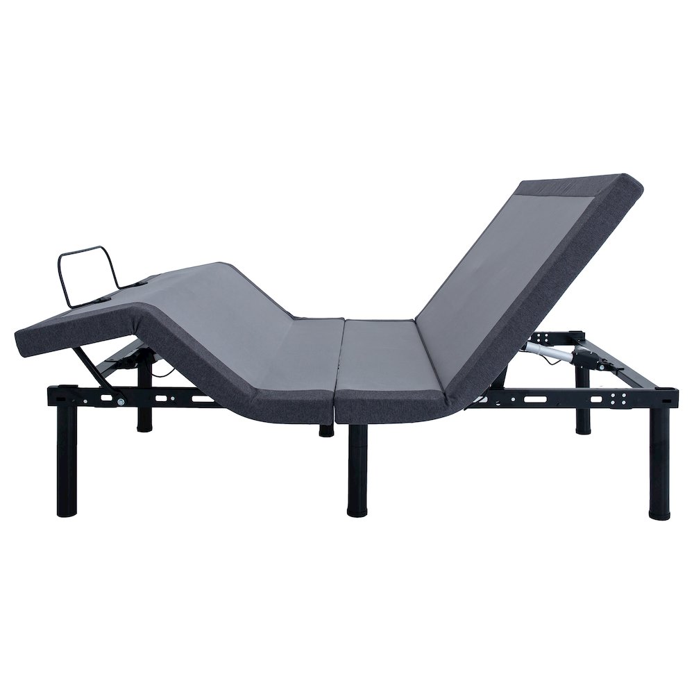 Negan Twin Extra Long Adjustable Bed Base Grey and Black. Picture 7