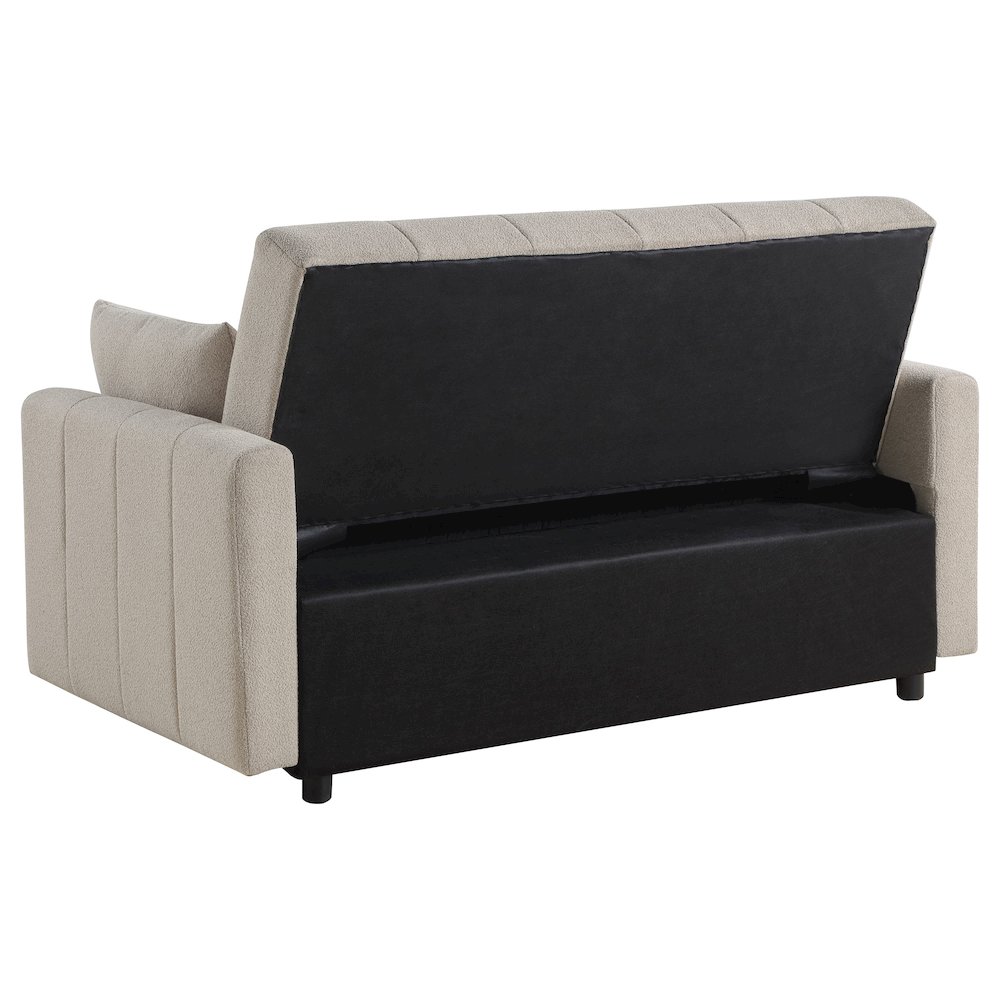 Portland Boucle Upholstered Sleeper Sofa Bed Latte. Picture 8