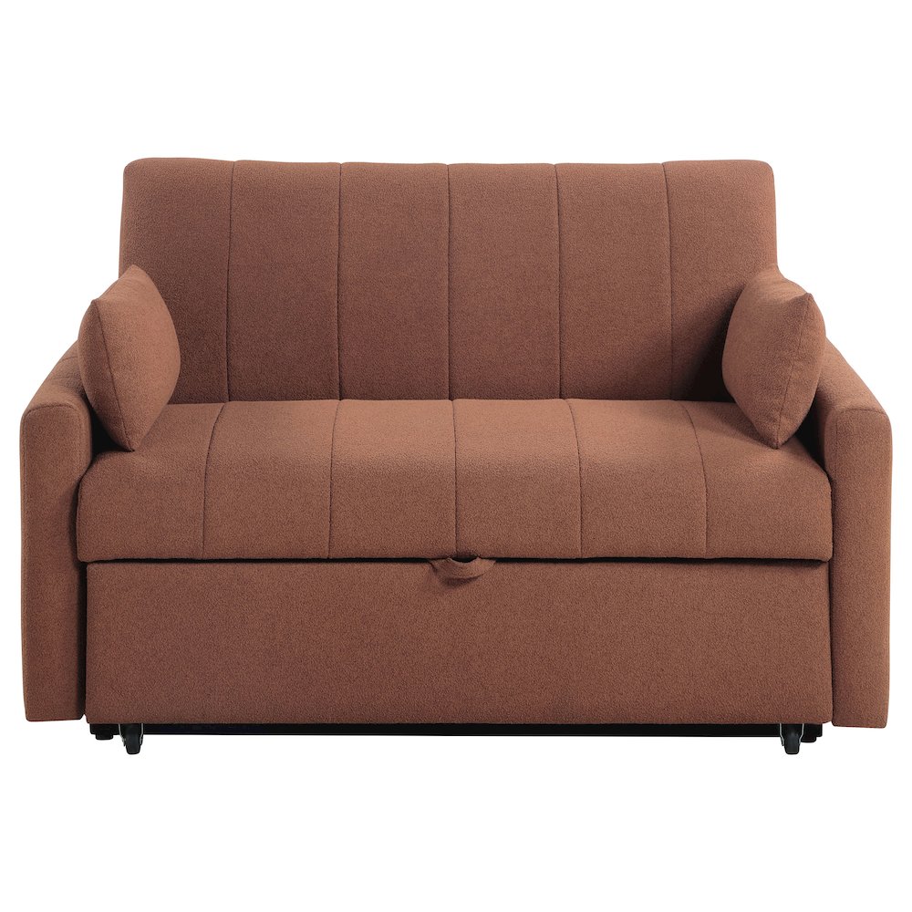 Portland Boucle Upholstered Sleeper Sofa Bed Copper. Picture 5