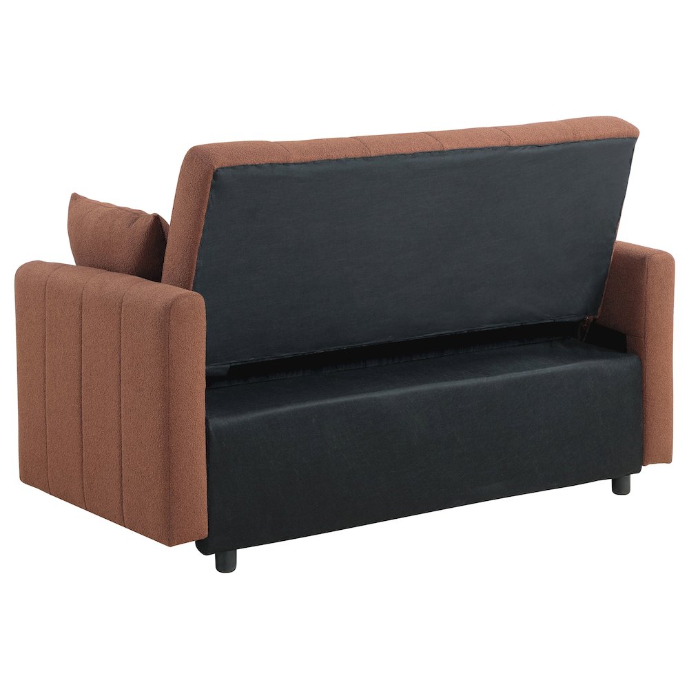 Portland Boucle Upholstered Sleeper Sofa Bed Copper. Picture 8