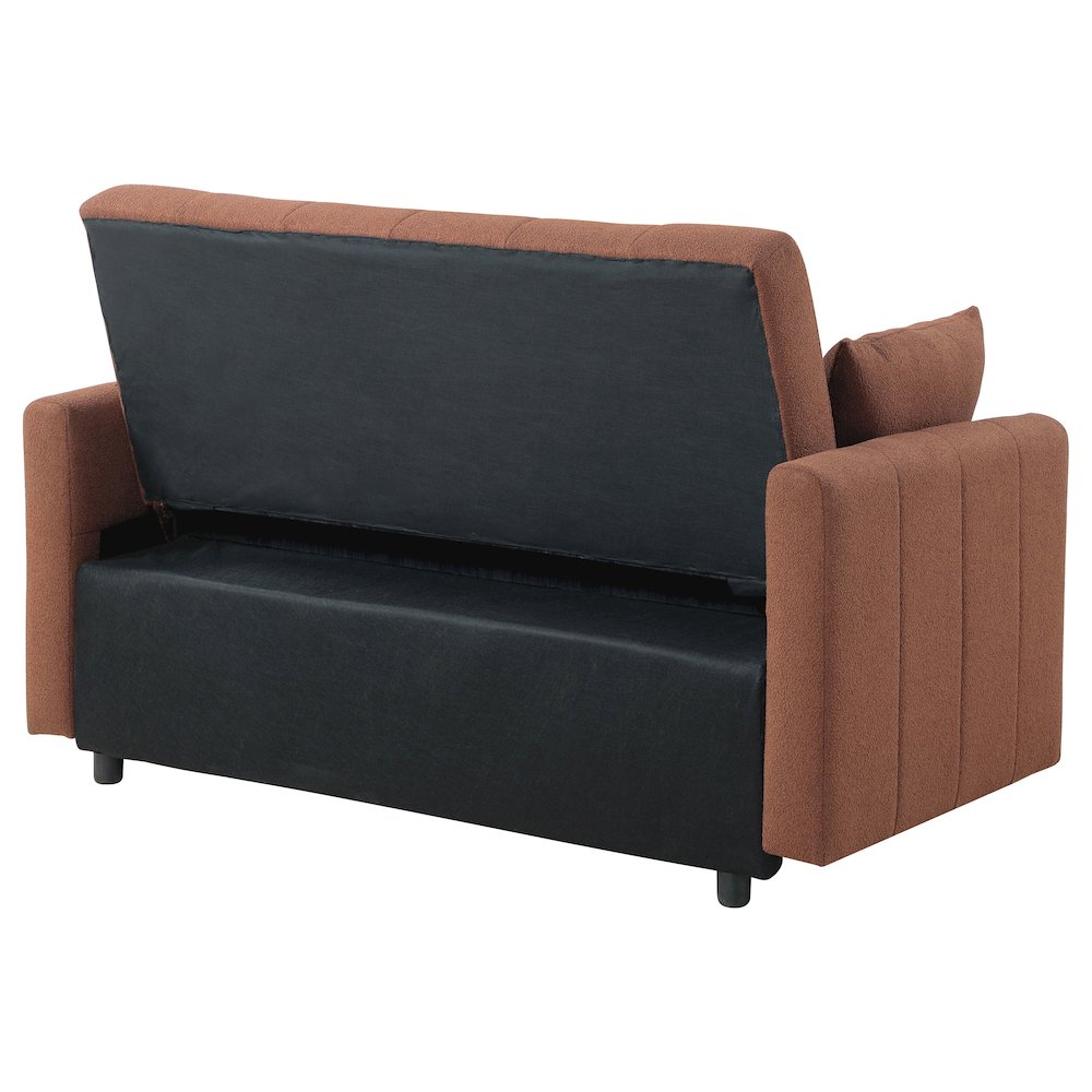 Portland Boucle Upholstered Sleeper Sofa Bed Copper. Picture 9