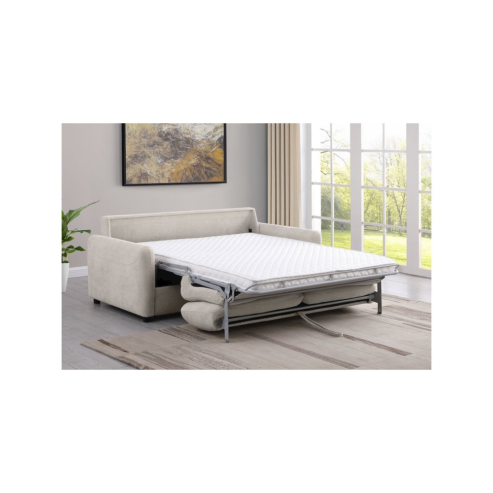 Rylie Upholstered Sofa Sleeper with Queen Mattress Beige. Picture 12