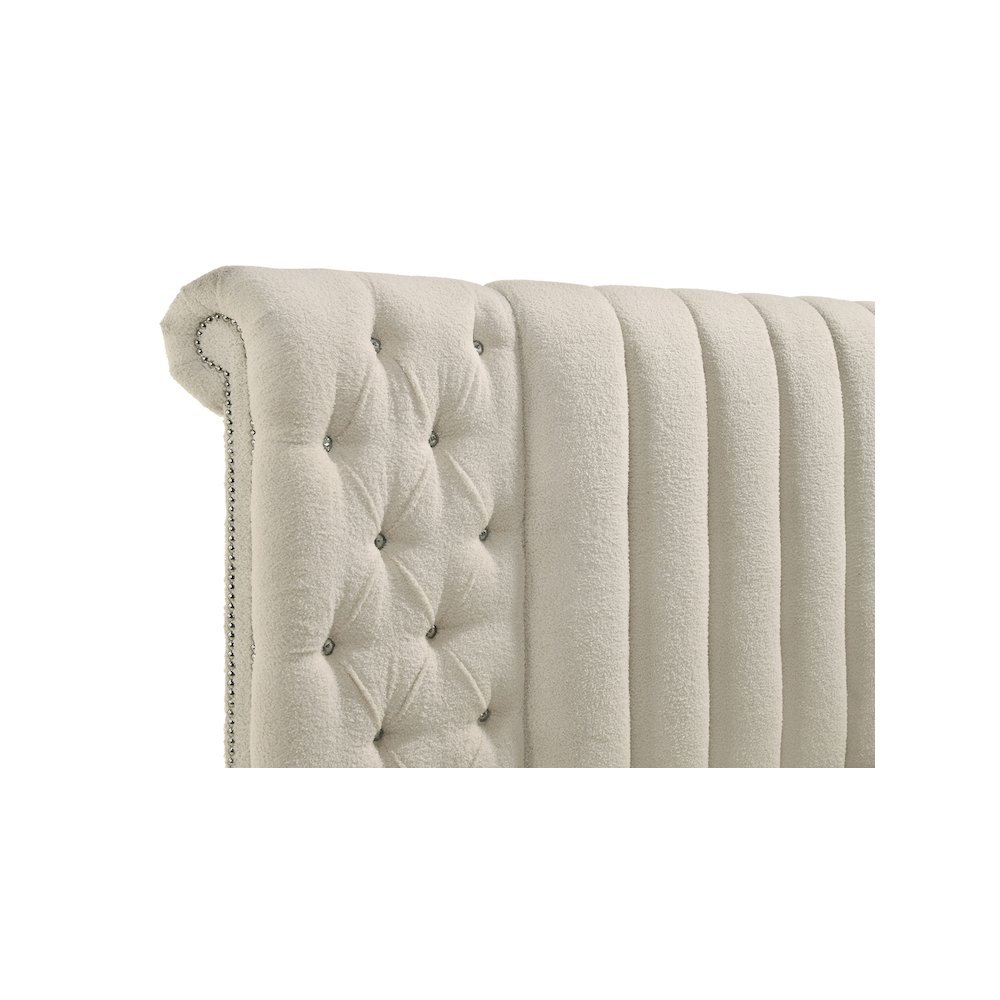Sonya Upholstered Eastern King Round Storage Bed Ivory. Picture 10