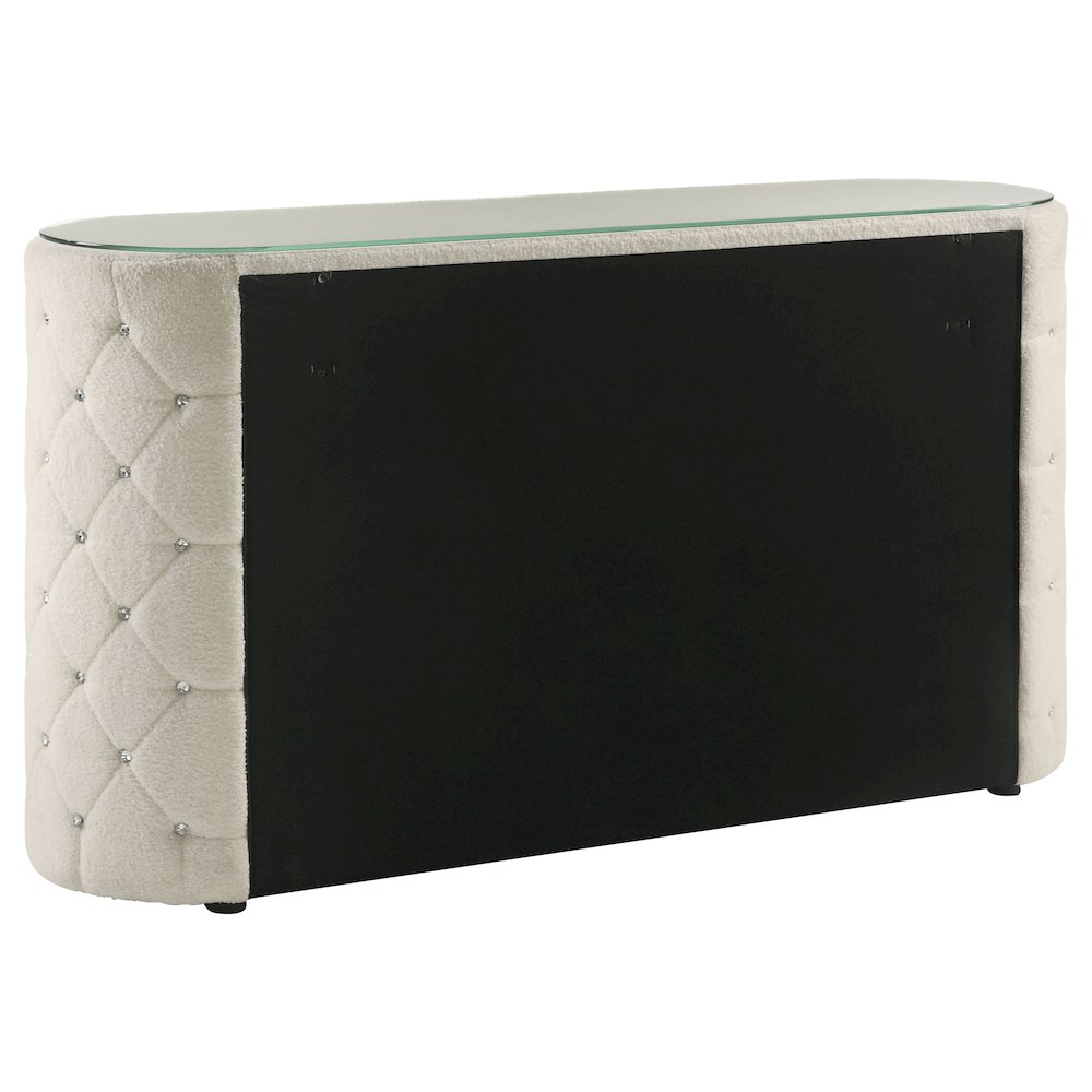 Sonya 4-piece Upholstered Queen Bedroom Set Ivory. Picture 10