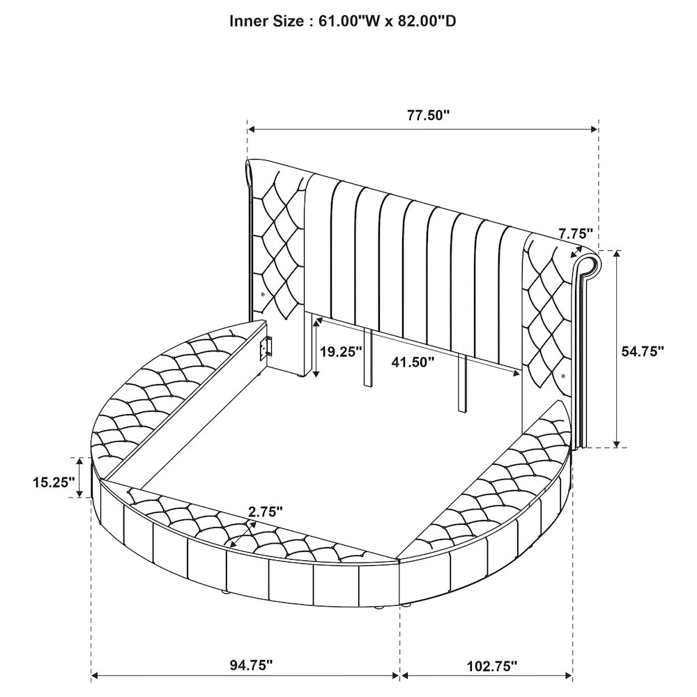 Sonya 4-piece Upholstered Queen Bedroom Set Ivory. Picture 15