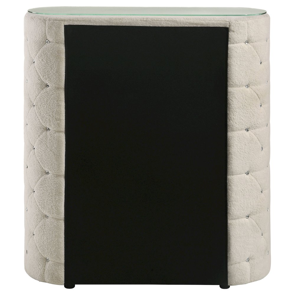 Sonya 5-drawer Upholstered Bedroom Chest of Drawers Ivory. Picture 7