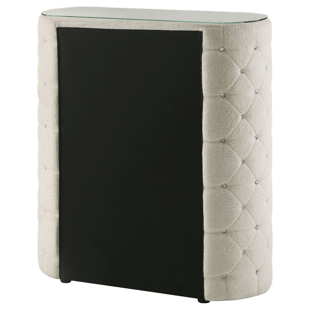 Sonya 5-drawer Upholstered Bedroom Chest of Drawers Ivory. Picture 8