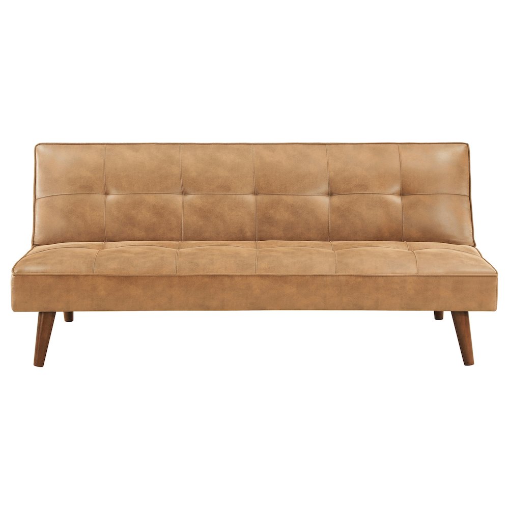 Jenson Upholstered Tufted Convertible Sofa Bed Saddle Brown. Picture 4