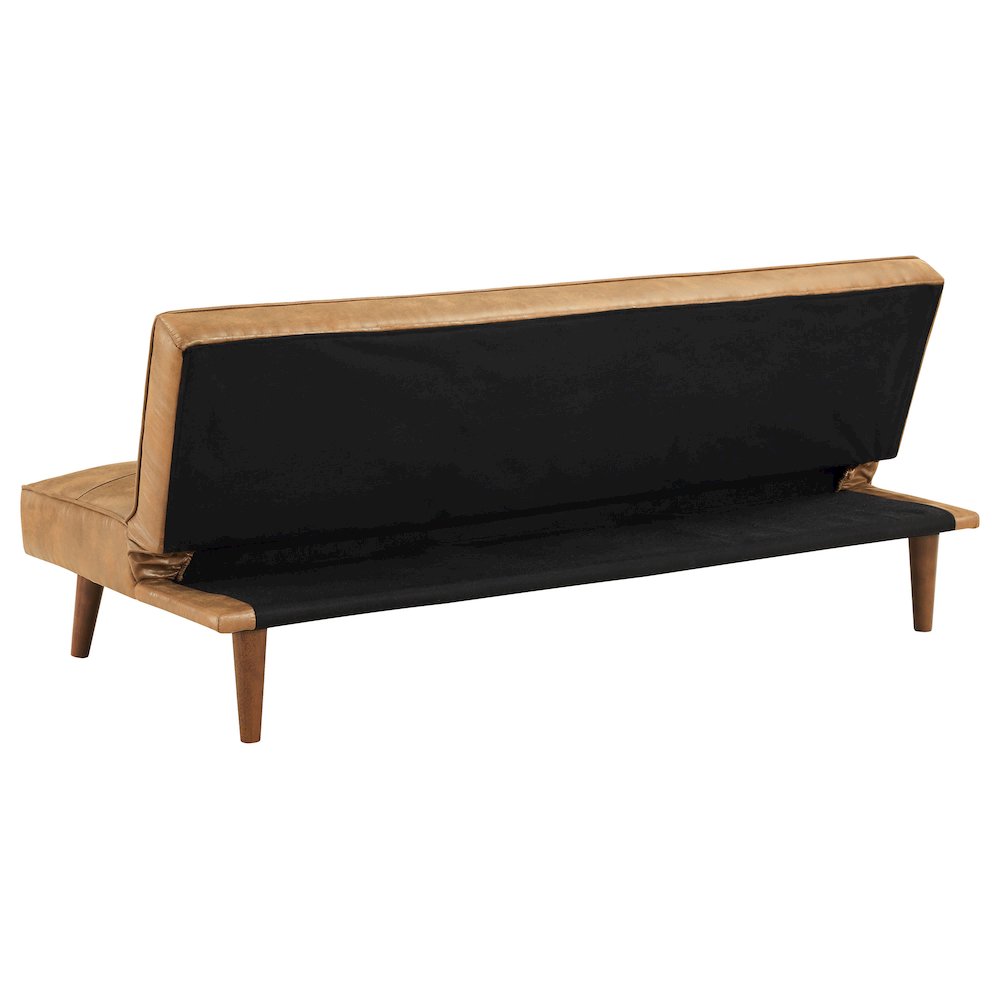 Jenson Upholstered Tufted Convertible Sofa Bed Saddle Brown. Picture 7