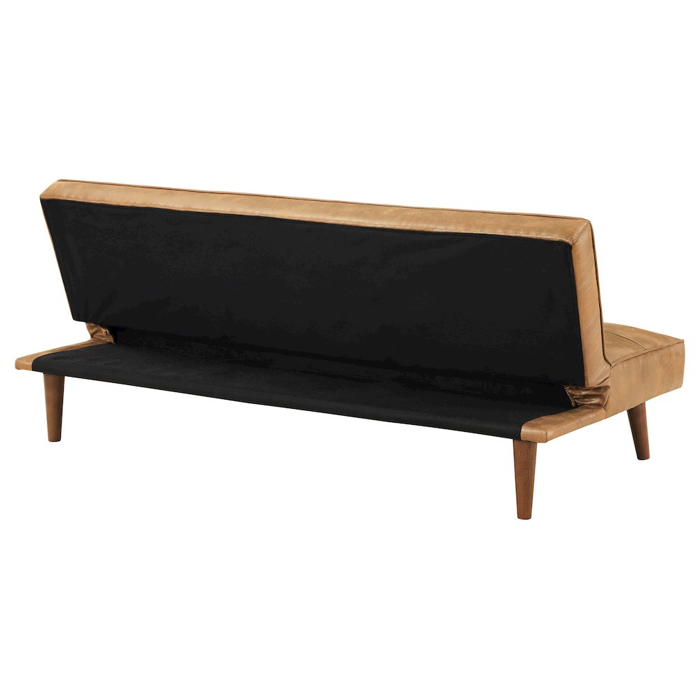 Jenson Upholstered Tufted Convertible Sofa Bed Saddle Brown. Picture 8