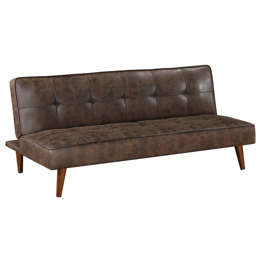 Jenson Upholstered Tufted Convertible Sofa Bed Dark Coffee. Picture 1