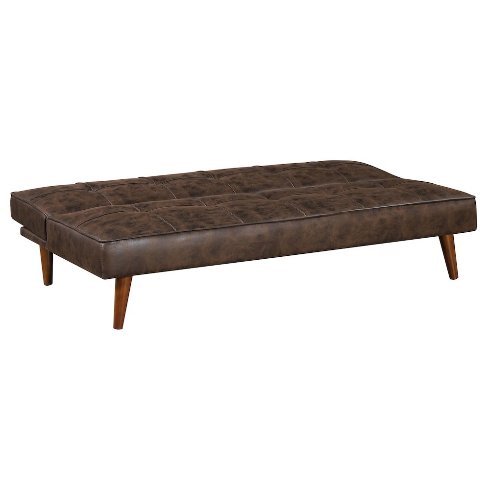 Jenson Upholstered Tufted Convertible Sofa Bed Dark Coffee. Picture 3