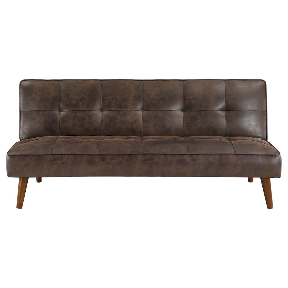 Jenson Upholstered Tufted Convertible Sofa Bed Dark Coffee. Picture 4