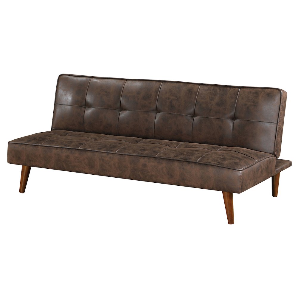 Jenson Upholstered Tufted Convertible Sofa Bed Dark Coffee. Picture 5