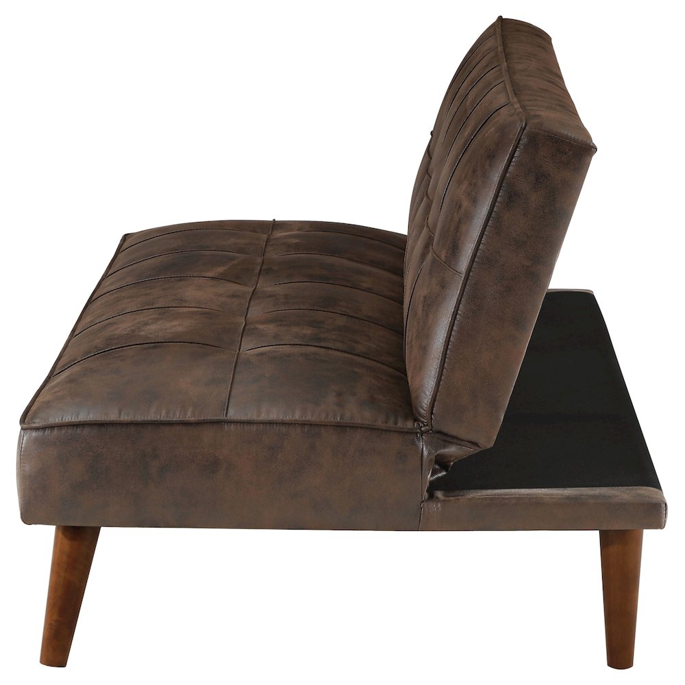 Jenson Upholstered Tufted Convertible Sofa Bed Dark Coffee. Picture 6