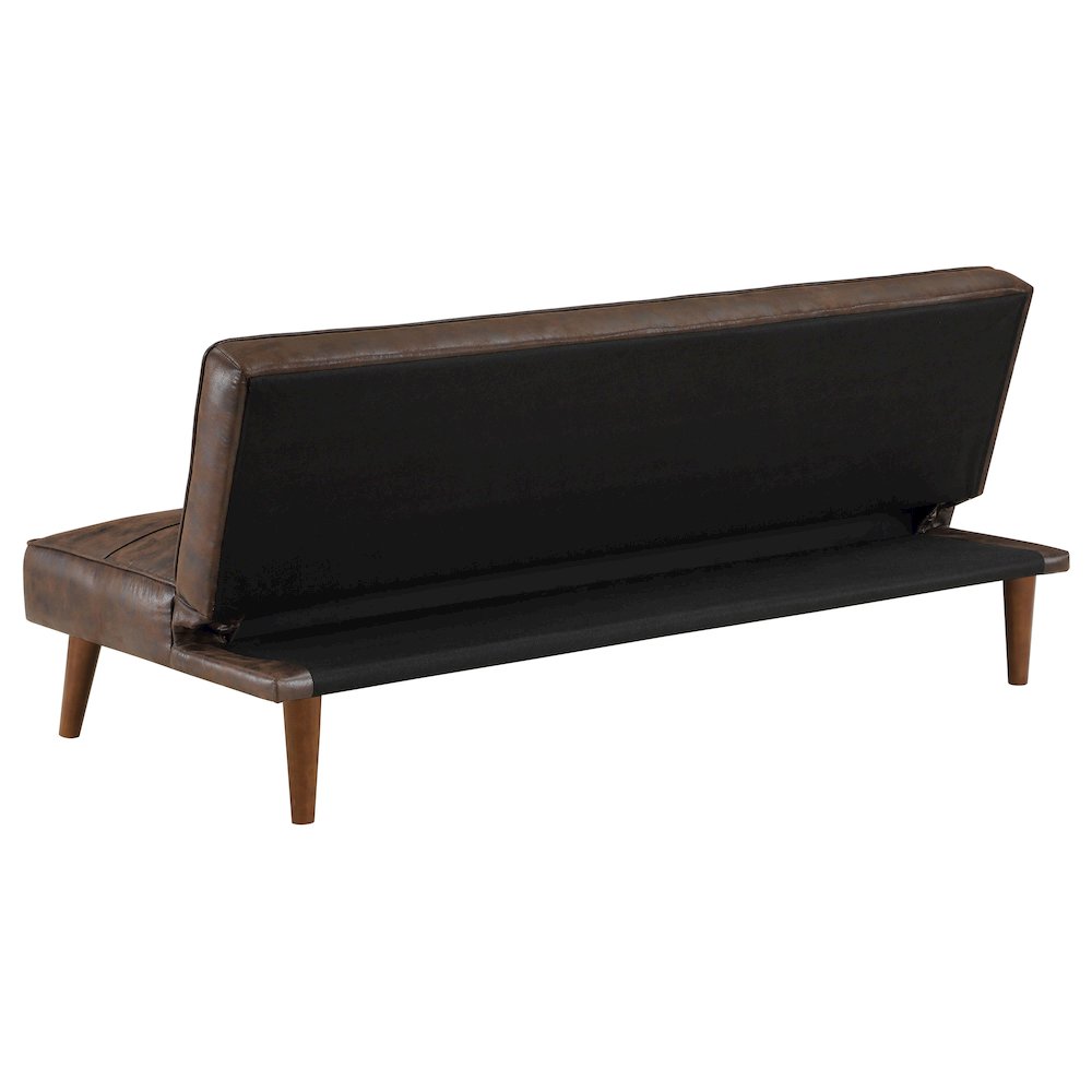 Jenson Upholstered Tufted Convertible Sofa Bed Dark Coffee. Picture 7