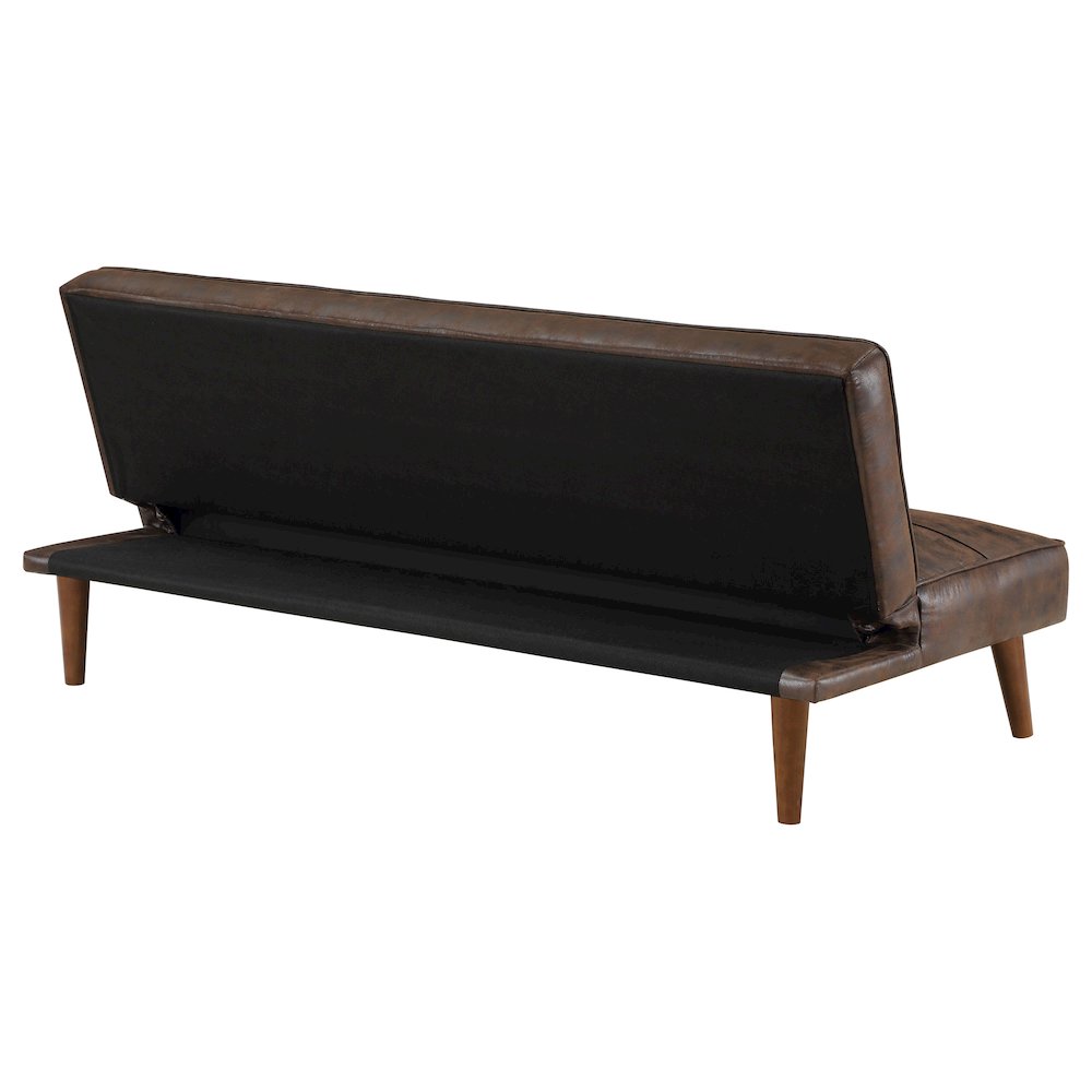 Jenson Upholstered Tufted Convertible Sofa Bed Dark Coffee. Picture 8