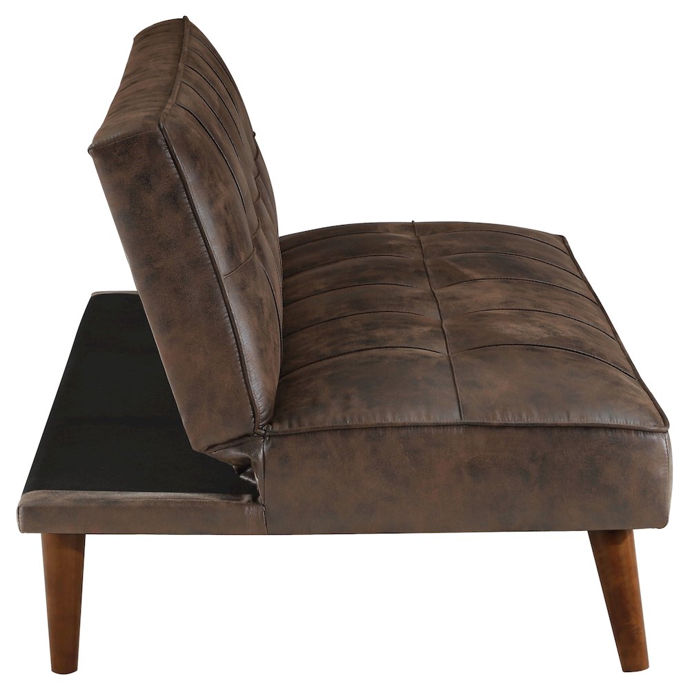 Jenson Upholstered Tufted Convertible Sofa Bed Dark Coffee. Picture 9