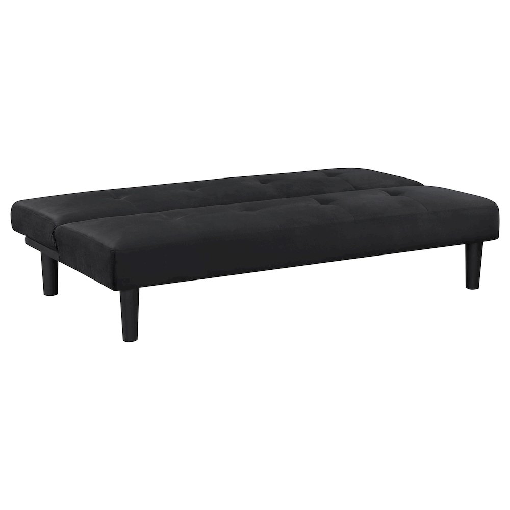 Stanford Upholstered Tufted Convertible Sofa Bed Black. Picture 3
