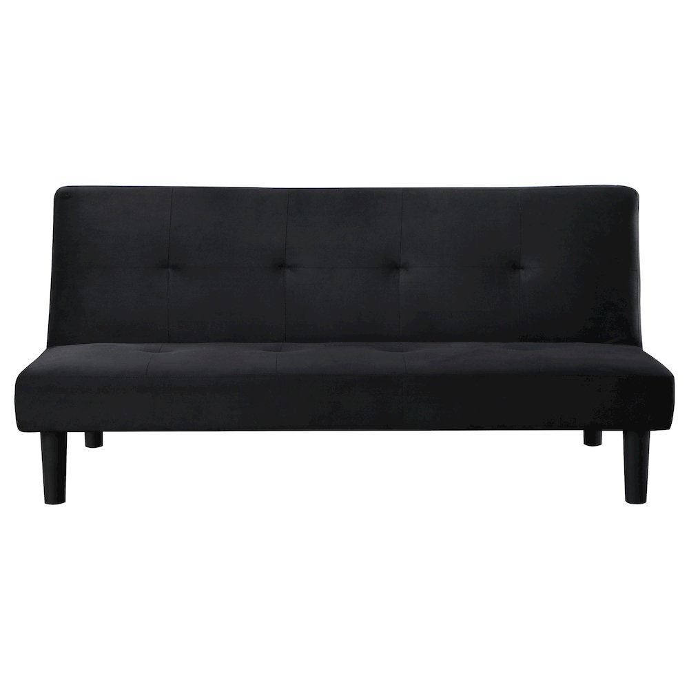 Stanford Upholstered Tufted Convertible Sofa Bed Black. Picture 4