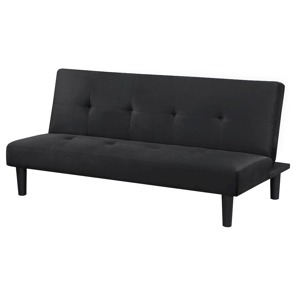 Stanford Upholstered Tufted Convertible Sofa Bed Black. Picture 5