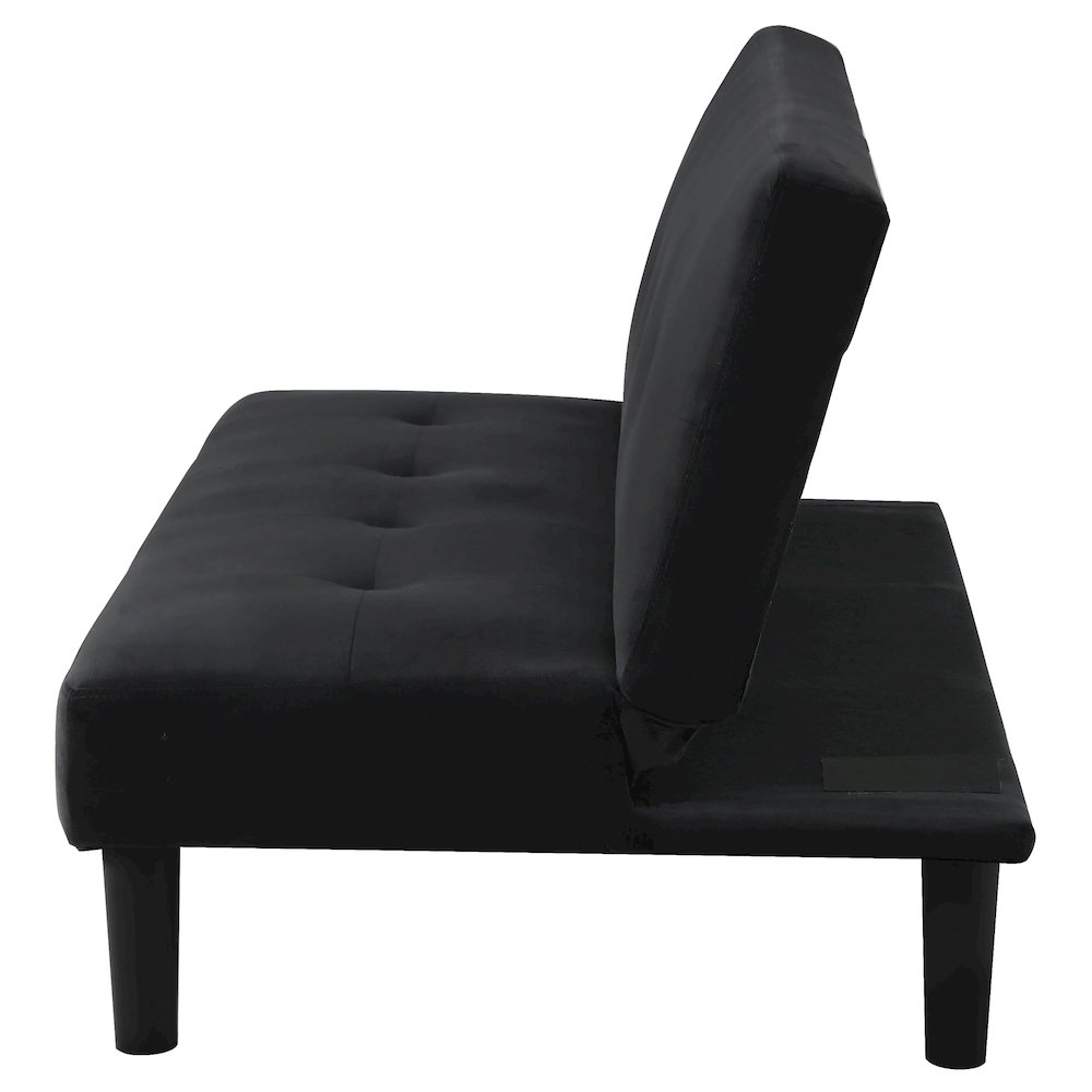 Stanford Upholstered Tufted Convertible Sofa Bed Black. Picture 6