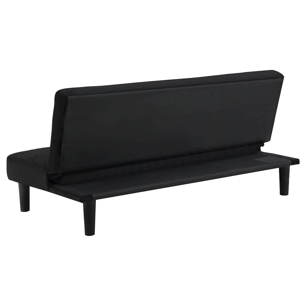 Stanford Upholstered Tufted Convertible Sofa Bed Black. Picture 7