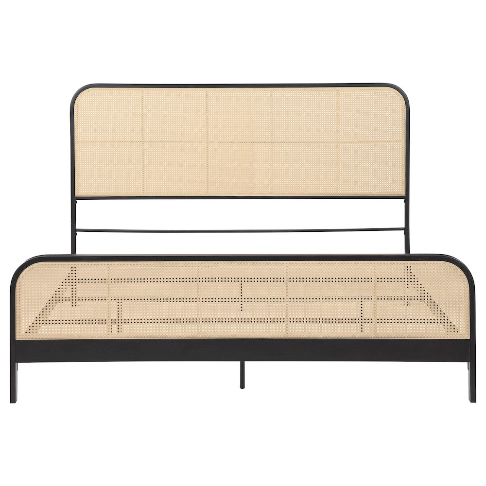 Lanewood Open Cane Webbing Metal Eastern King Bed Black. Picture 3