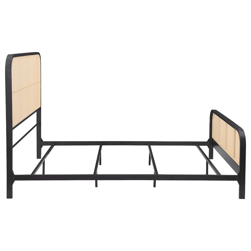 Lanewood Open Cane Webbing Metal Queen Bed Black. Picture 8