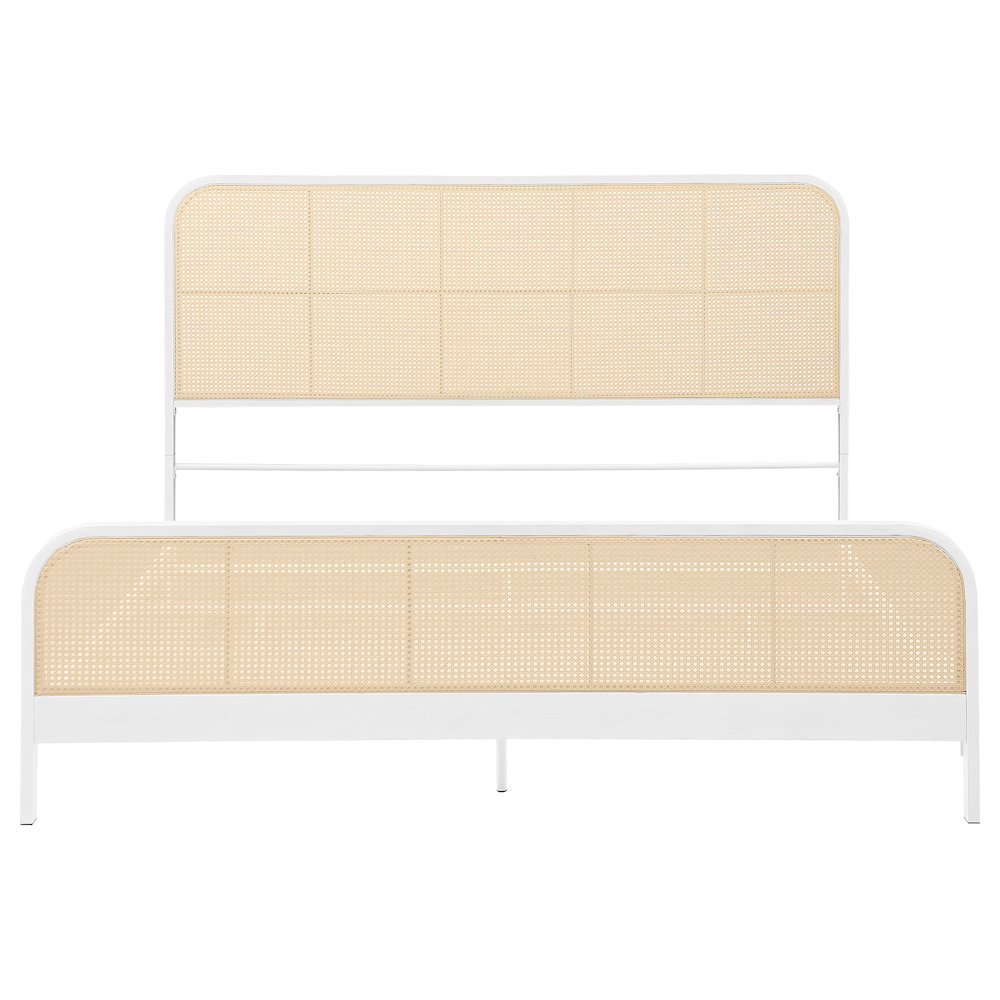 Lanewood Open Cane Webbing Metal Eastern King Bed White. Picture 3