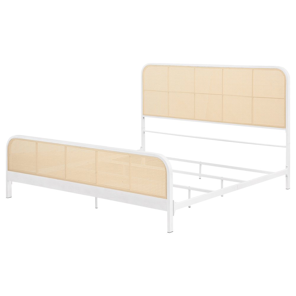 Lanewood Open Cane Webbing Metal Eastern King Bed White. Picture 4