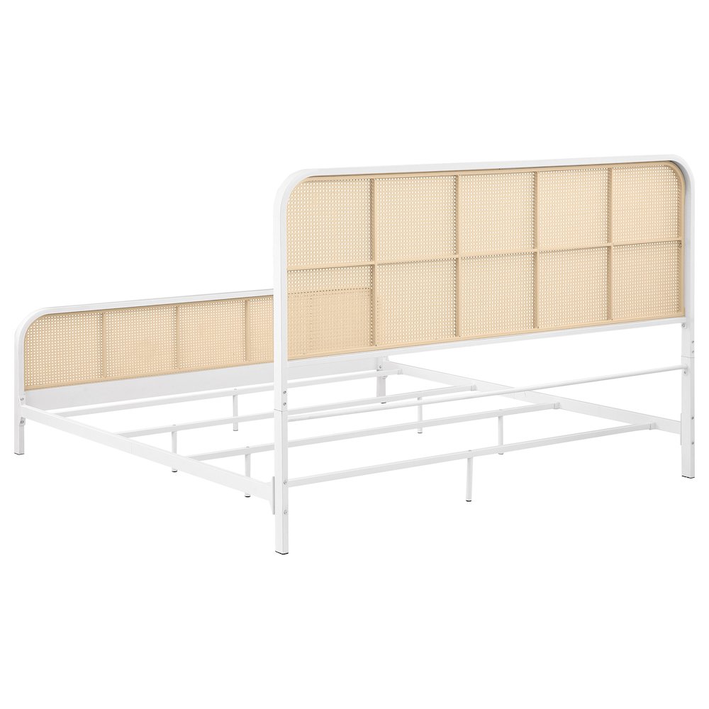 Lanewood Open Cane Webbing Metal Eastern King Bed White. Picture 6
