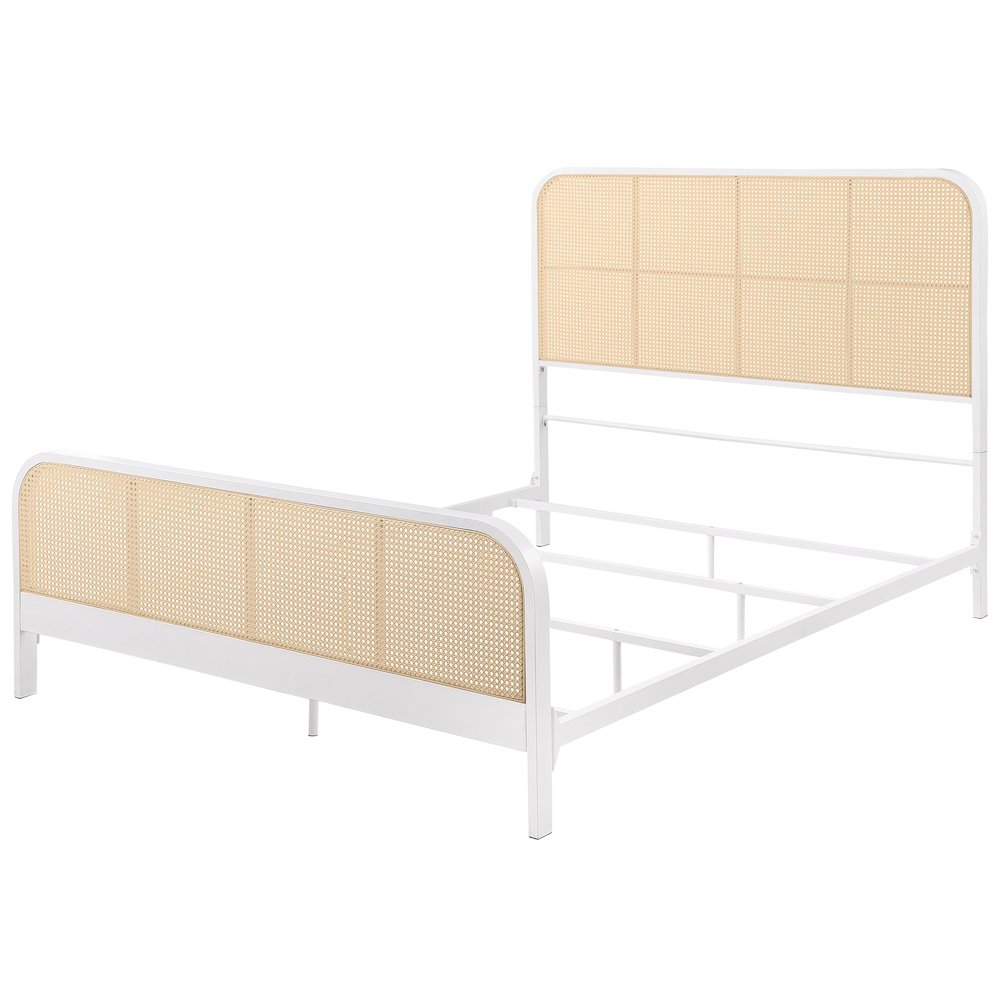Lanewood Open Cane Webbing Metal Queen Bed White. Picture 4