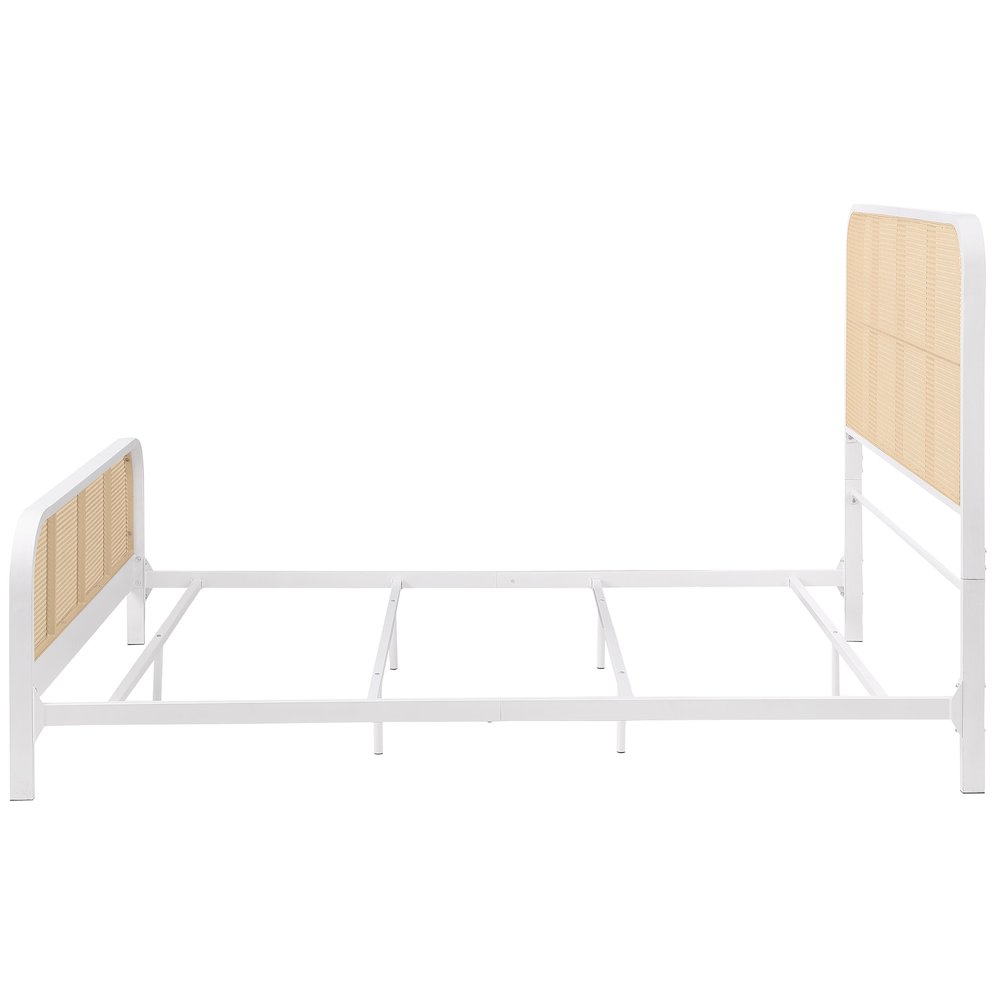 Lanewood Open Cane Webbing Metal Queen Bed White. Picture 5