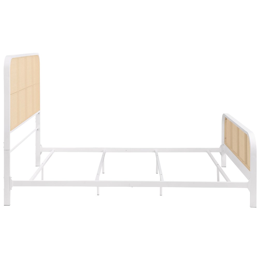 Lanewood Open Cane Webbing Metal Queen Bed White. Picture 8