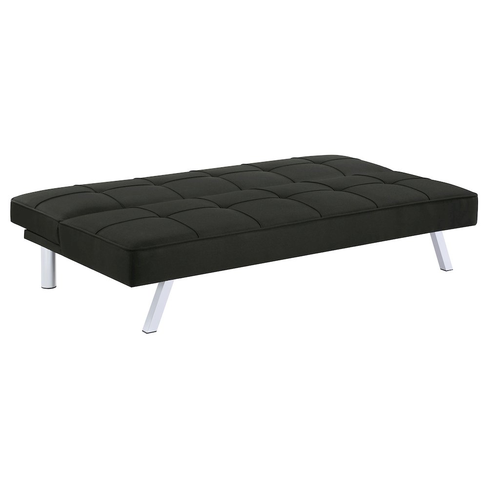 Joel Upholstered Tufted Convertible Sofa Bed Black. Picture 3