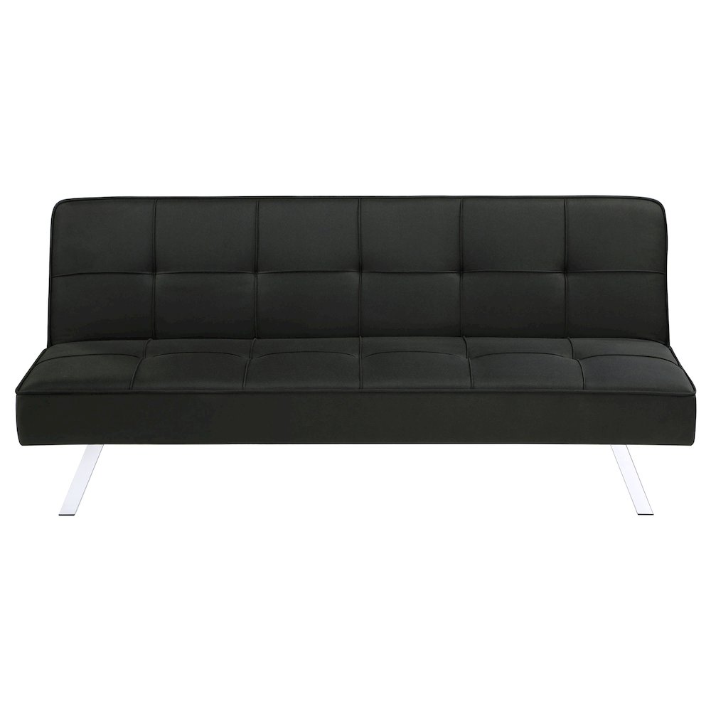 Joel Upholstered Tufted Convertible Sofa Bed Black. Picture 4