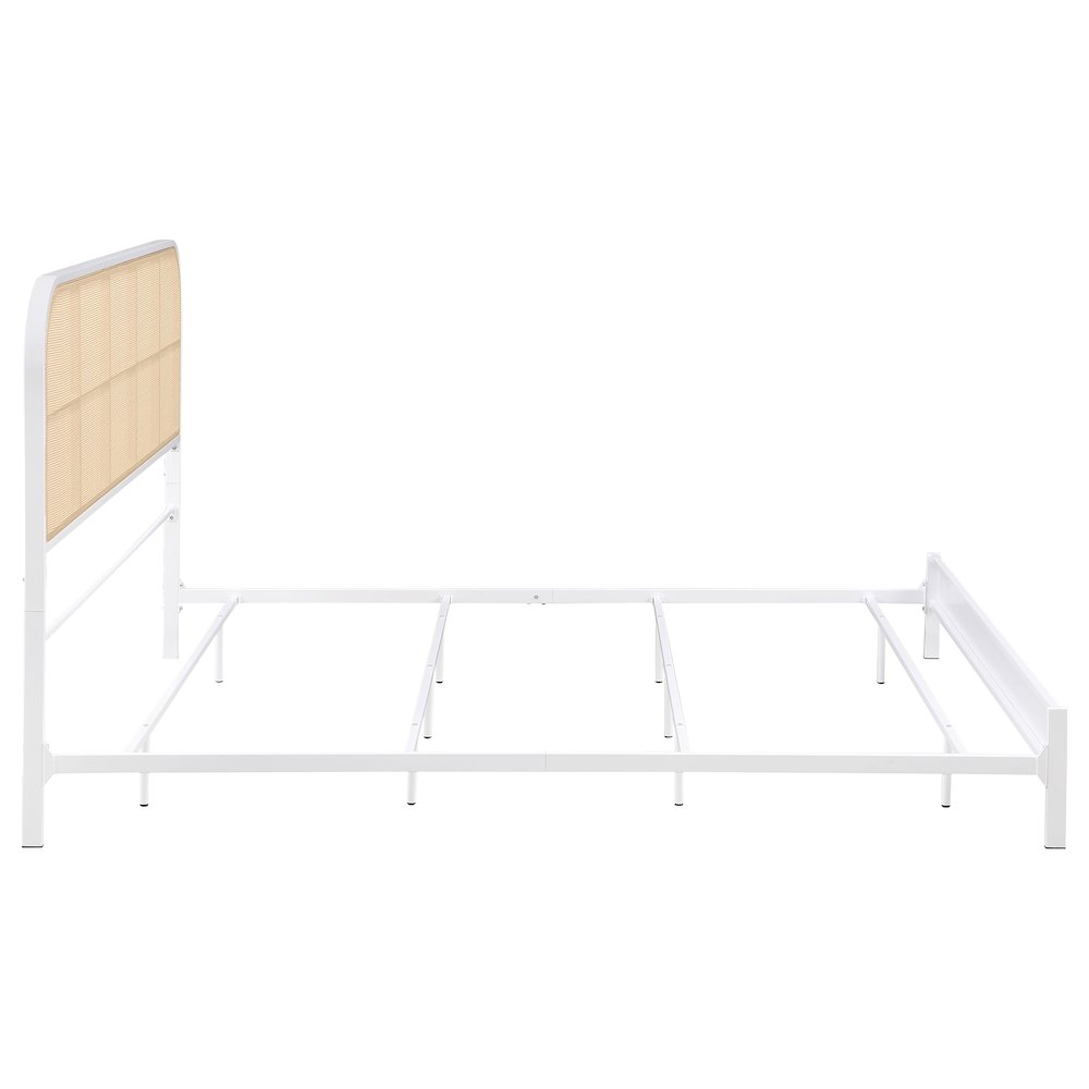 Amherst Radio Weave Rattan Metal Eastern King Bed White. Picture 8